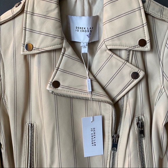 Derek lam 10 Crosby stripe leather moto jacket - 4 - Picture 5 of 6